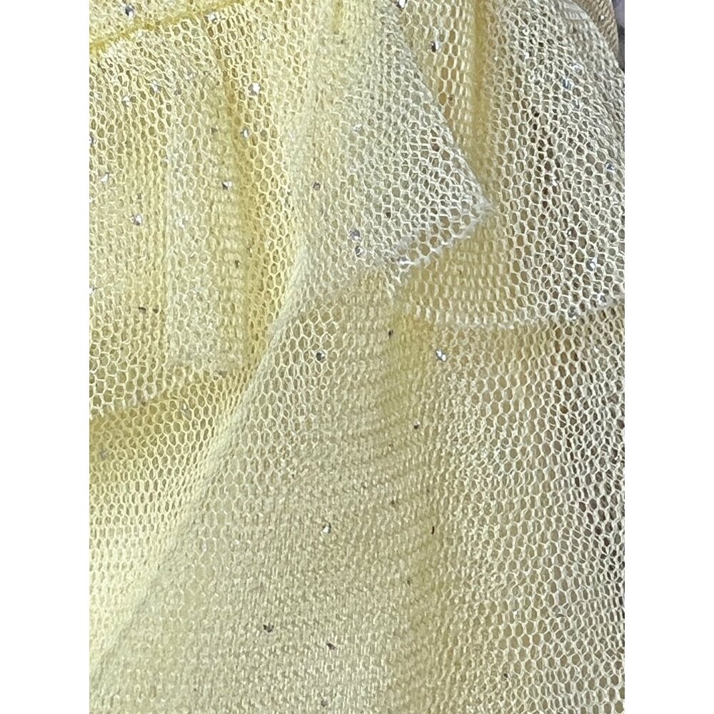 My Destiny Girls Size 4 Tutu Overall Dress Yellow Tulle Ruffle Princess Glam - Picture 4 of 6